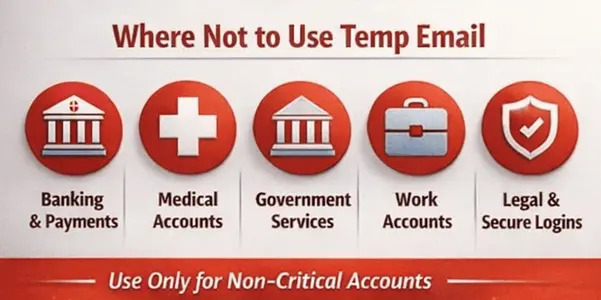 Where not to use Temp Email